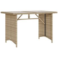 Puutarhapöytä 110x68x70 cm polyrottinki, lasi- tai puupöytälevy, eri värejä (44727)