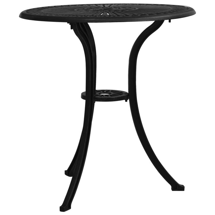 Puutarhapöytä musta 62x62x65 cm valualumiini (15580)