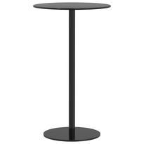 Puutarhapöytä pyöreä musta Ø60x105 cm teräs (09309)