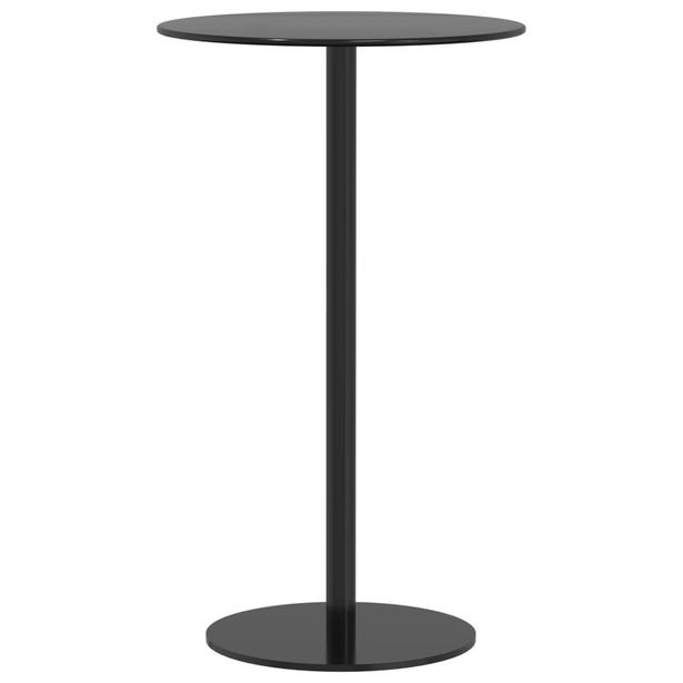 Puutarhapöytä pyöreä musta Ø60x105 cm teräs (09309)