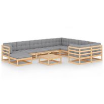 Puutarhasohvasarja, pehmusteilla, mäntypuu, 11-osainen, eri värejä