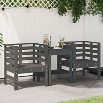 Puutarhatuolit 2 kpl harmaa 61,5x53x71 cm, mänty