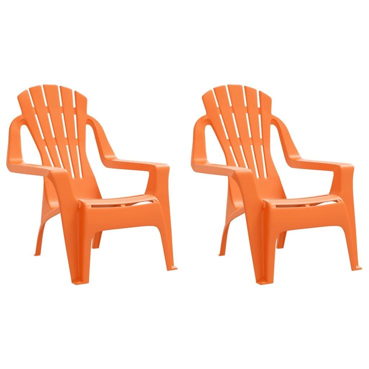 Puutarhatuolit 2 kpl lapsille oranssi 37x34x44 cm PP puutyyli (64742)