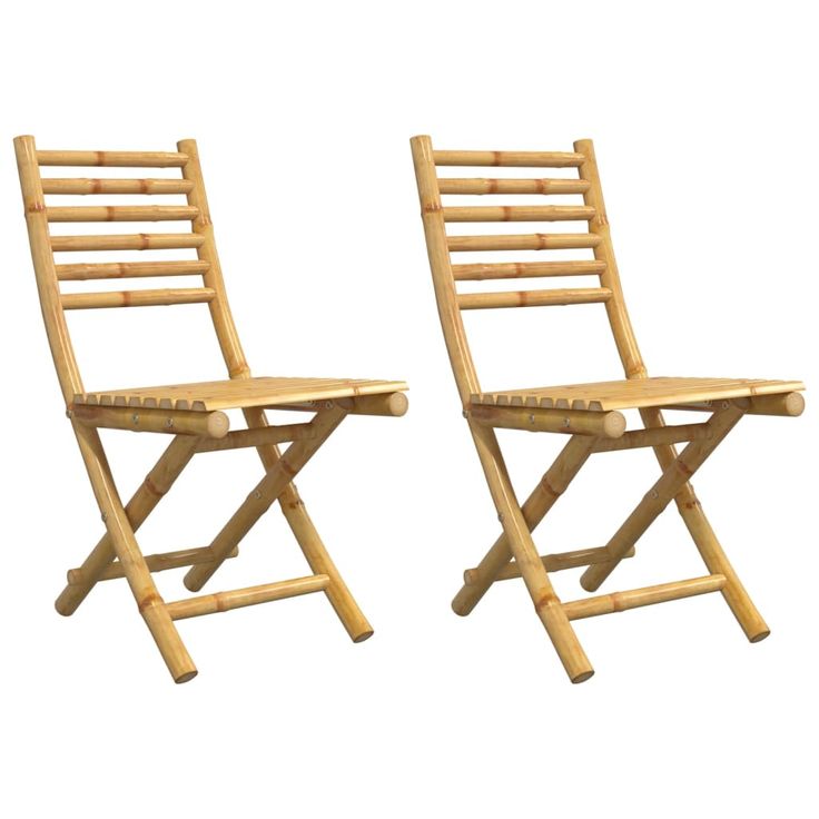Puutarhatuolit taitettavat 2 kpl 43x54x88 cm bambu (68039)