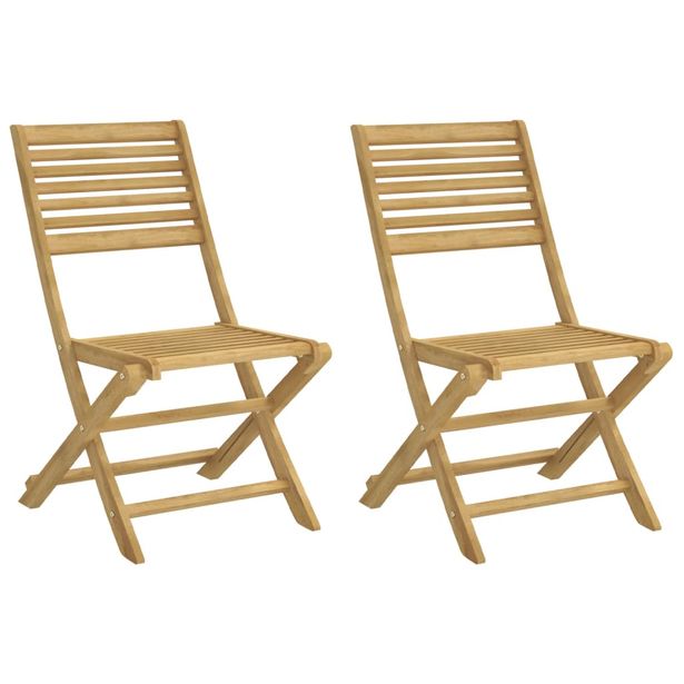 Puutarhatuolit taitettavat 2 kpl 48,5x61,5x87 cm akasiapuu (65739)