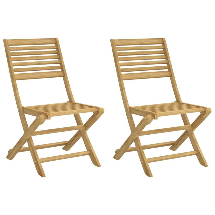 Puutarhatuolit taitettavat 2 kpl 48,5x61,5x87 cm akasiapuu (65739)