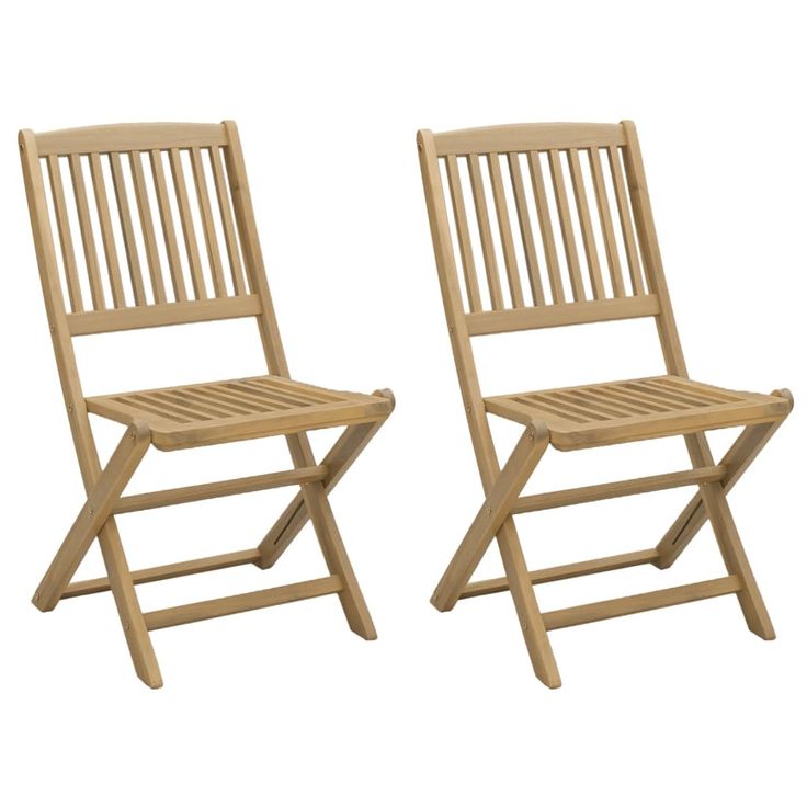 Puutarhatuolit taitettavat 2 kpl 57x48,5x90 cm akasiapuu (65743)