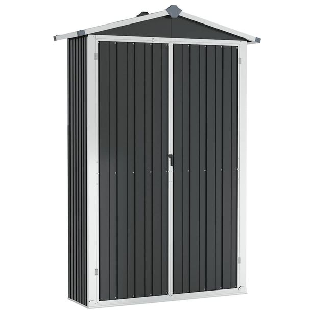 Puutarhavaja antrasiitti 116x45x175 cm galvanoitu teräs (46303)