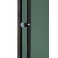 Pitkäkahvainen pyöröpuu pystyvedin musta