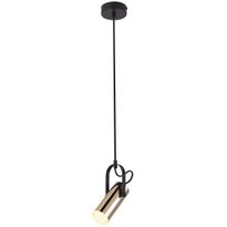 LED-riippuvalaisin Rabalux Raven, Ø14cm, musta/kulta