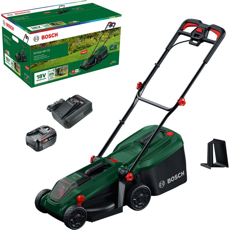 Akkuruohonleikkuri Bosch Rotak 18V-32 Set, 18V, 4.0Ah akulla