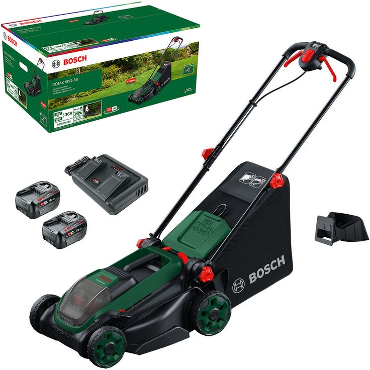 Akkuruohonleikkuri Bosch Rotak 18V2-38, 18V, 4.0Ah akulla