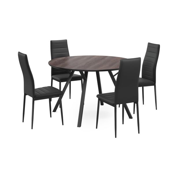 Ruokailuryhmä Cress, Ø120cm, 4 tuolia, eri tuoli-/värivaihtoehtoja (RR120)