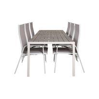 Ruokailuryhmä Dusternbrook, 6 nojatuolia, valkoinen (09638)
