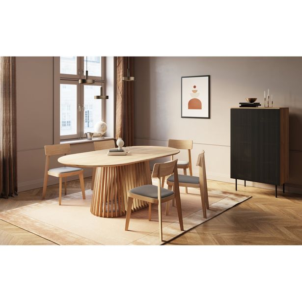 Ruokailuryhmä Gontas, 200cm soikea, 6 Wadyn ruokatuolia, luonnonväri (06624)