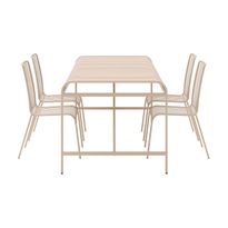 Ruokailuryhmä Jarva, 200cm, 4 tuolia, beige (01460)