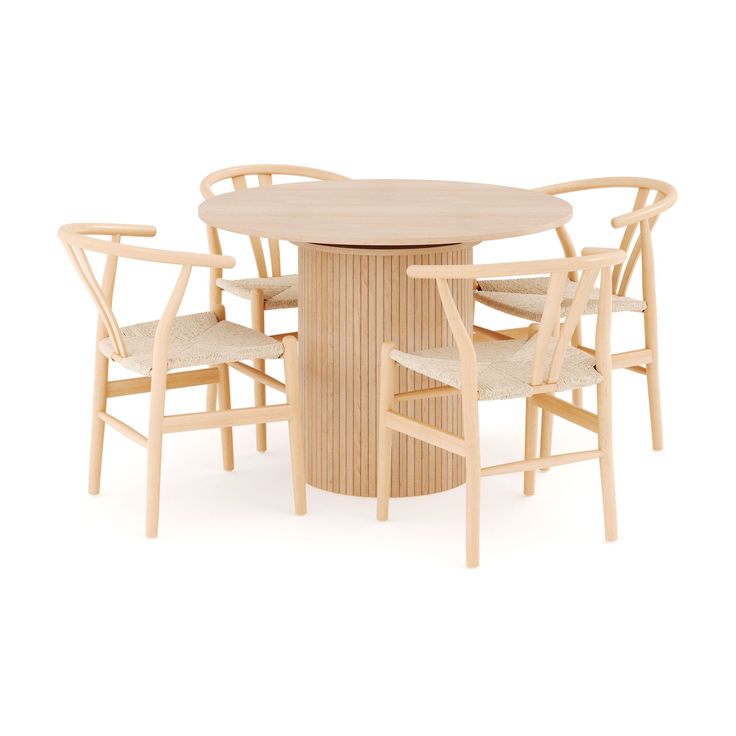 Ruokailuryhmä Kopparbo, 106cm jatkettava, 4 Dastoori ruokatuolia, beige (00701)
