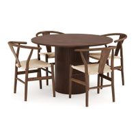 Ruokailuryhmä Kopparbo, Ø120cm, 4 Dastoori ruokatuolia, ruskea (00704)