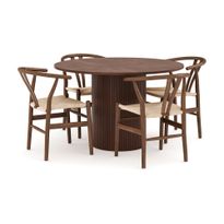 Ruokailuryhmä Kopparbo, 120cm, 4 Dezuid tuolia, tummanruskea (00122)