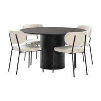 Ruokailuryhmä Kopparbo, Ø130cm, 4 tuolia, eri tuoli-/värivaihtoehtoja (RR130)