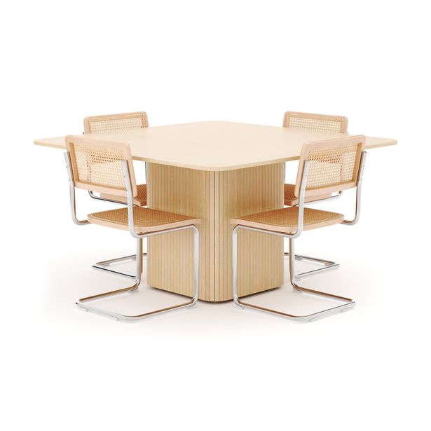 Ruokailuryhmä Kopparbo, 140cm, 4 tuolia, valkoinen (01715)