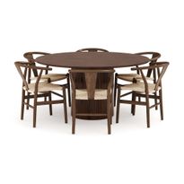 Ruokailuryhmä Kopparbo, 150cm, 6 Dastoori ruokatuolia, ruskea (00703)