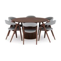 Ruokailuryhmä Kopparbo, 150cm, 6 Jerup ruokatuolia, ruskea (00731)