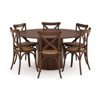 Ruokailuryhmä Kopparbo, 150cm, 6 Kalb ruokatuolia, ruskea (00726)