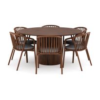 Ruokailuryhmä Kopparbo, 150cm, 6 Noira ruokatuolia, ruskea (00720)