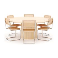 Ruokailuryhmä Kopparbo, 180cm, 6 Build tuolia, valkoinen (01744)