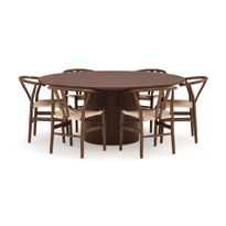 Ruokailuryhmä Kopparbo, 180cm, 6 Dezuid tuolia, ruskea (00125)