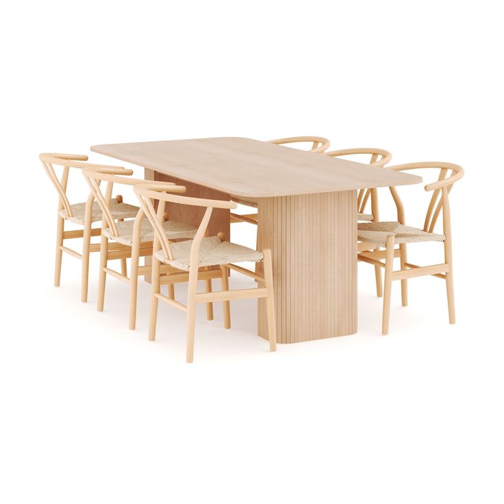 Ruokailuryhmä Kopparbo, 200-260cm jatkettava, 6 Dastoori ruokatuolia, beige (00713)