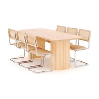 Ruokailuryhmä Kopparbo, 200cm, 6 Build-tuolia, ruskea (01710)