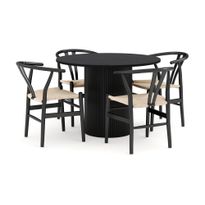 Ruokailuryhmä Kopparbo Dezuid, Ø106cm, 4 tuolia, musta (00132)