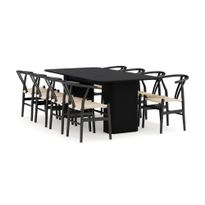 Ruokailuryhmä Kopparbo, jatkettava 200-260cm, 8 Dezuid-tuolia, musta (00145)