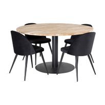 Ruokailuryhmä Laura, 198cm, Luisa-tuoleilla, eri tuolimääriä/värejä (AURRR)