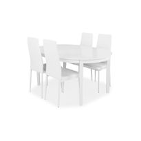 Ruokailuryhmä Lowisa, 150cm, 4 Fred tuolia, valkoinen (62244)