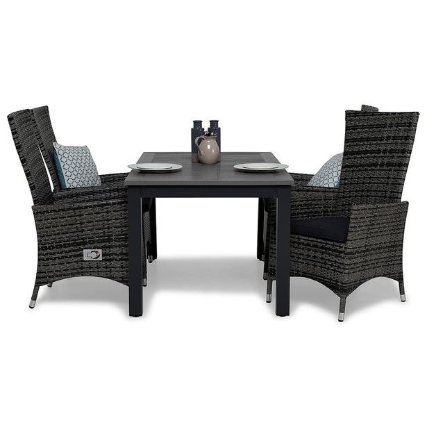 Ruokailuryhmä Monaco, 152-210cm, 4/6 säädettävää Jenny-nojatuolia, eri tuoli-/värivaihtoehtoja (52210)