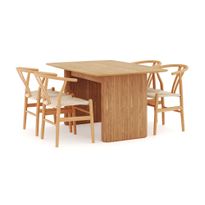 Ruokailuryhmä Navjot, 140cm, 4 Dezuid-tuolia, ruskea (00131)