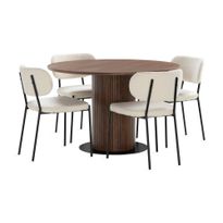 Ruokailuryhmä Neandir, Ø120cm, 4 tuolia, eri tuoli-/värivaihtoehtoja (RR120)