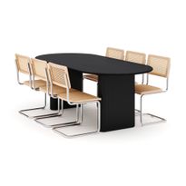 Ruokailuryhmä Noira, 220cm, 6 Build tuolia, eri värivaihtoehtoja (RR220)