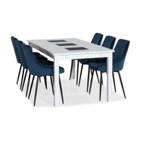 Ruokailuryhmä Octavia, 180cm, jatkettava, 6 tuolia, eri tuoli-/värivaihtoehtoja (80JAT)