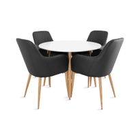 Ruokailuryhmä PEDER, 4 CASPIAN-tuolia, valkoinen (53643)