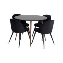 Ruokailuryhmä Pinilla, 4 Luisa tuolia, ruskea/musta (50563)