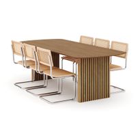 Ruokailuryhmä Richeto, 240cm, 6 tuolia Build, ruskea (01732)