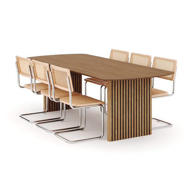 Ruokailuryhmä Richeto, 240cm, 6 tuolia Build, ruskea (01732)