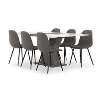 Ruokailuryhmä Seseli, 140cm, 6 tuolia, eri tuoli-/värivaihtoehtoja (R1406)