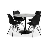 Ruokailuryhmä Severo, Ø100cm, 4 tuolia, eri värivaihtoehtoja (0RR4T)