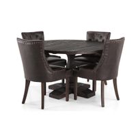 Ruokailuryhmä Suzon, Ø130cm 4 tuolia, eri tuoli-/värivaihtoehtoja (R1304)