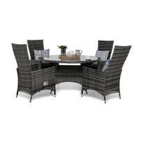 Ruokailuryhmä Thor, Ø140cm, 4 säädettävää nojatuolia, eri värivaihtoehtoja (0RRP4)